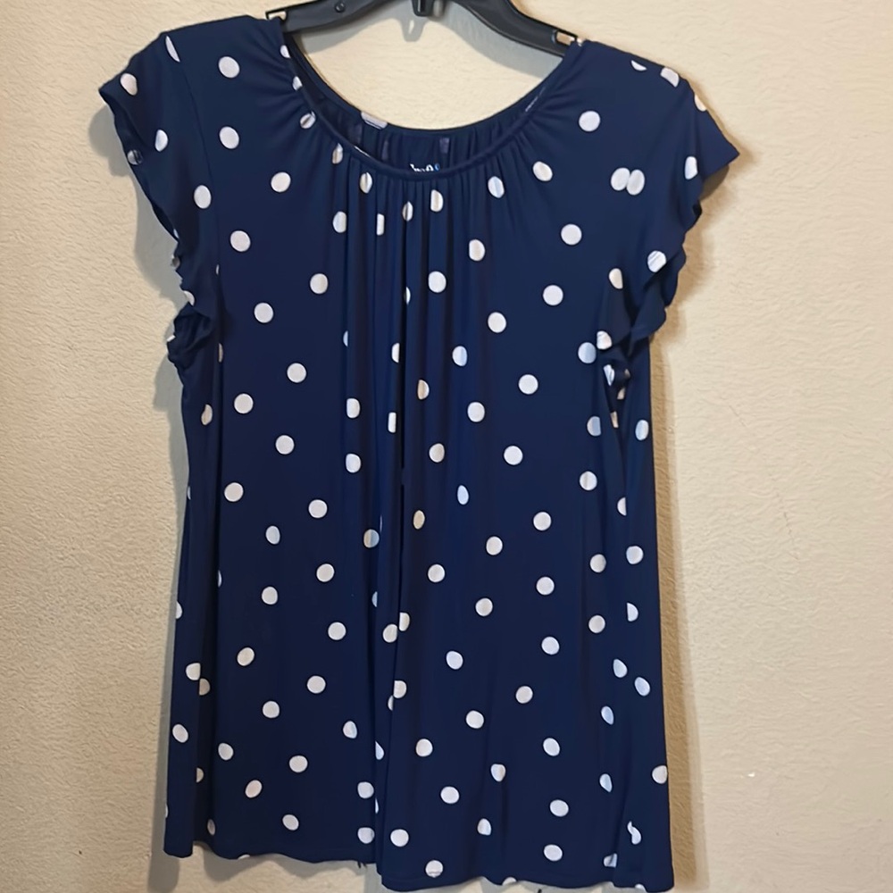 Blue polka dot Croft & barrow short tee